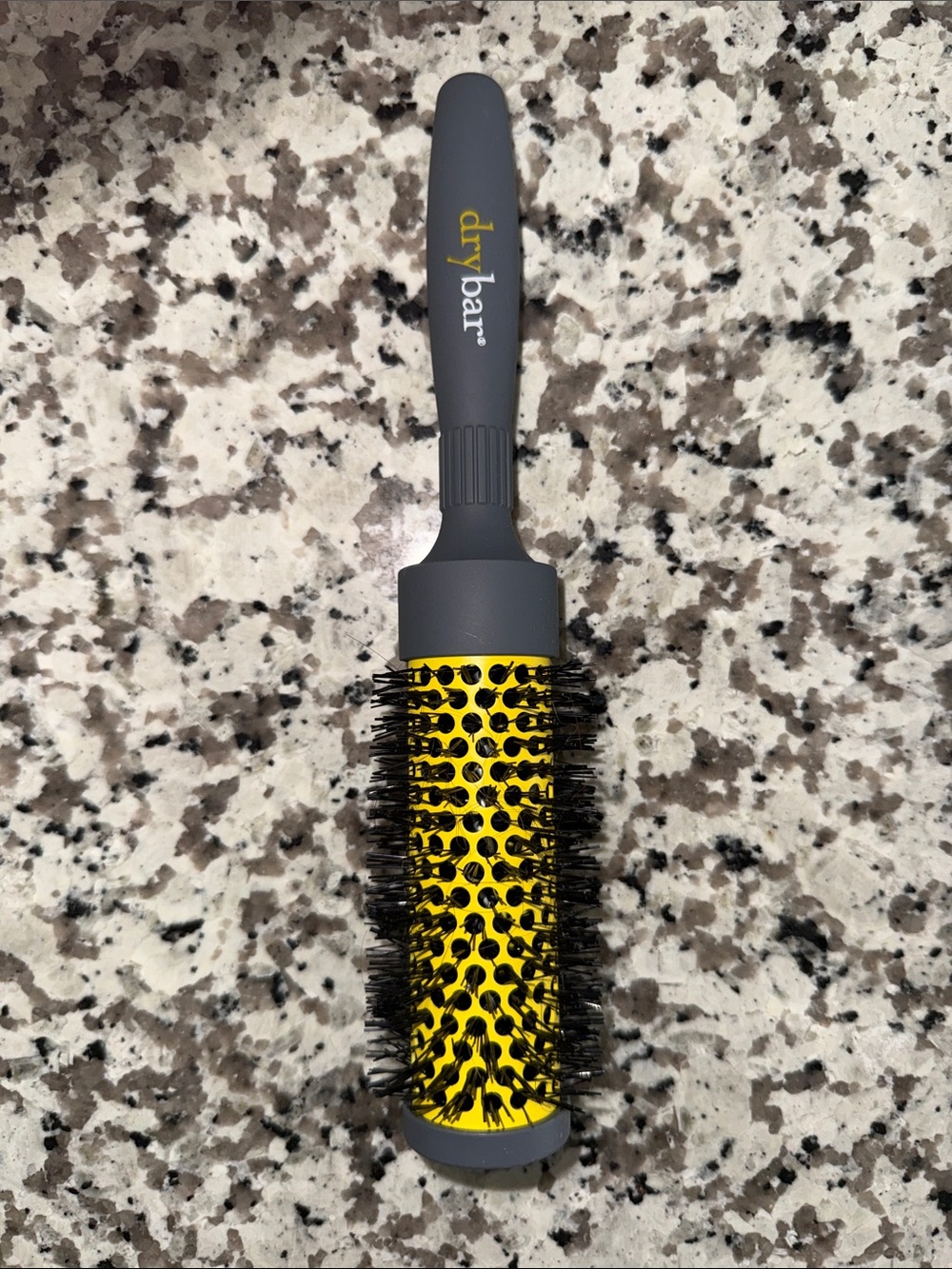 Drybar Gray Handle Yellow Barrel Round Vent Brush